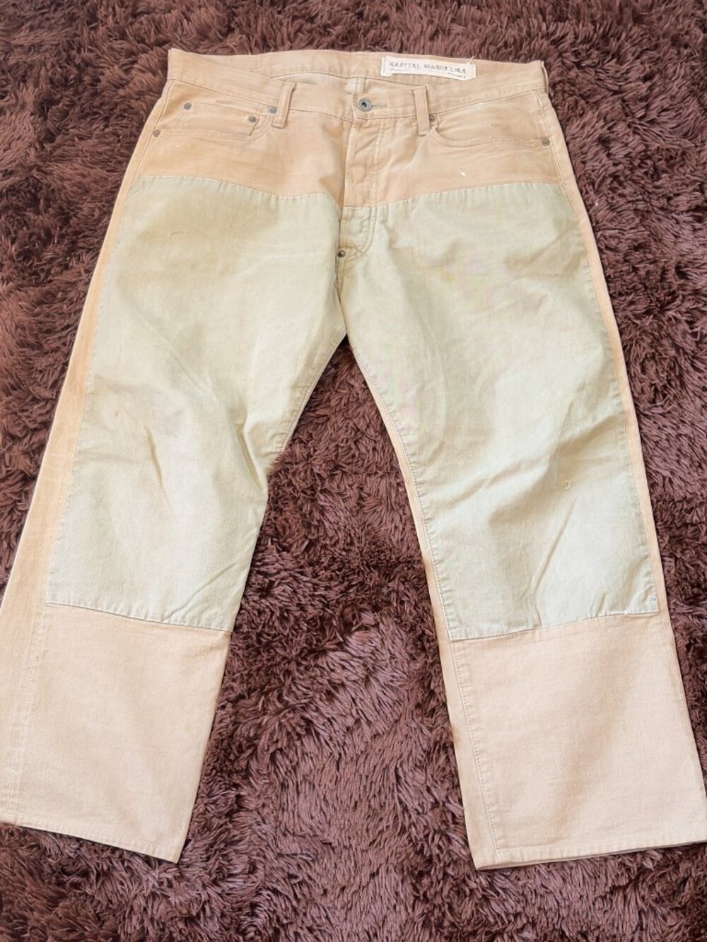 Vintage  Kapital Cream double knee sleveged Denim jeans Men's M